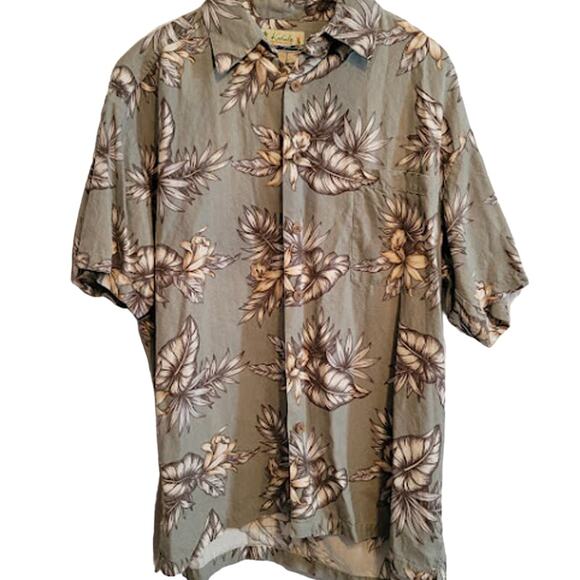 Kahala- Silk Floral Hawaiian button up shirt- size medium - Picture 2 of 5